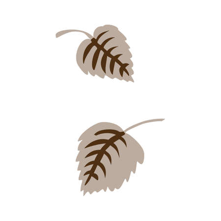 Naive doodle neutral leaf motif icon. Cute rustic folk silhouette illustration clipart. Decorative drawn unisex sticker. Isolated minimal gender neutral. Vector design elementのイラスト素材