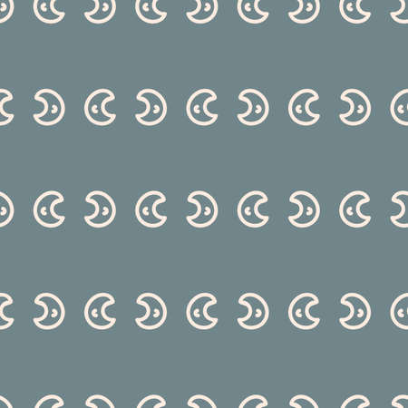 Seamless background moon gender neutral pattern. Whimsical minimal earthy 2 tone color. kids nursery wallpaper or boho cartoon sky fashion all over print.のイラスト素材