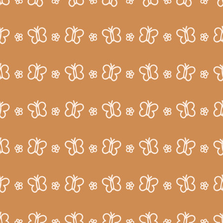 Seamless background flower gender neutral pattern. Whimsical minimal earthy 2 tone color. kids...