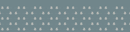 Seamless background bee gender neutral seamless border. Whimsical minimal earthy 2 tone color. kids nursery banner or boho cartoon pet fashion header.のイラスト素材