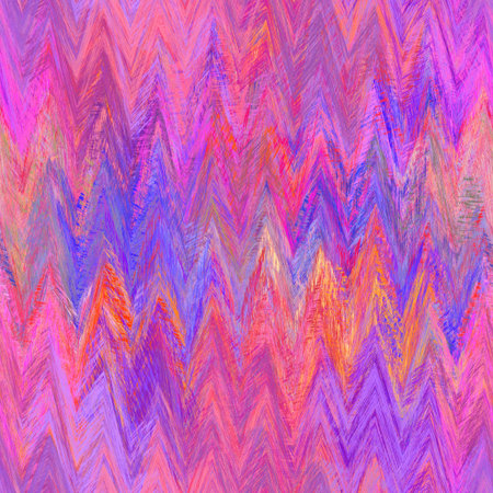 Seamless abstract painted brushed chevron texture. Rainbow bright material pattern background. Boho...