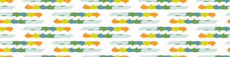 Summer tropical stripe seamless border pattern. Bright retro broken line banner edge. Fun gender...