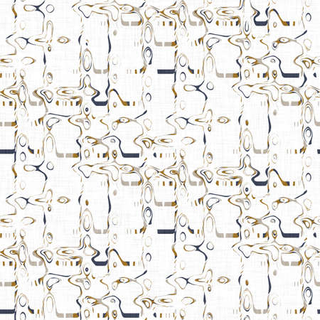 Masculine geometric glitch seamless pattern. Distorted navy blue white retro geo shape for men fashion. Modern retro light style design swatch. High resolution repeatable tile.の写真素材