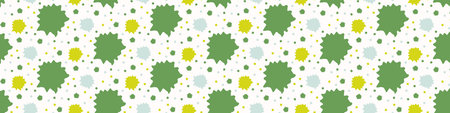 Summer tropical geometric seamless border pattern. Bright retro geo banner edge. Fun gender neutral gift wrap masking taper decor washi ribbon trim in vector.のイラスト素材