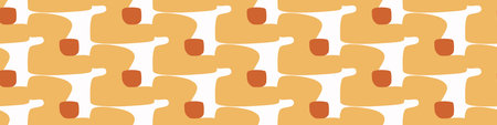 Playful matisse style cut out shape border. Seamless modern scandi collage style edging for retro...