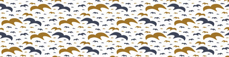 Masculine drawn seagull doodle motif seamless pattern. Classic retro modern shape for digital...