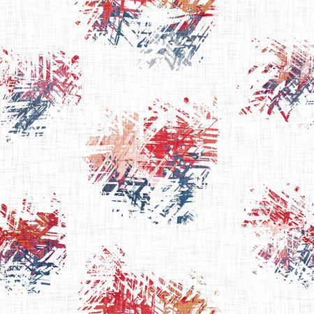 Mottled blotch wash out linen background. Hand painted farmhouse cottage style seamless pattern....