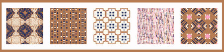 Masculine geometric seamless pattern collection. Simple shape for digital scrapbook paper and...