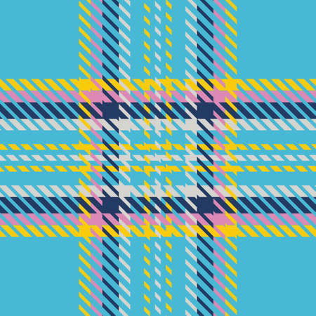 Spring fresh seamless plaid vector pattern. Gingham bright color checker background. Woven tweed all over print.のイラスト素材