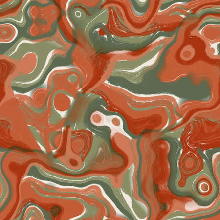 Western swirl seamless raster pattern. Bohemian desert orange irregular cloth design for verstaile nature background.の写真素材