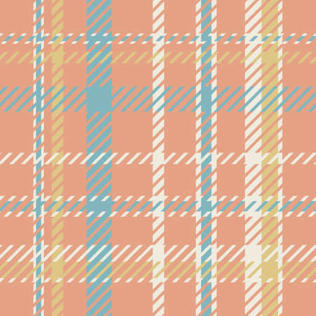 Gender neutral seamless plaid vector pattern. Gingham baby color checker background. Woven tweed all over print.のイラスト素材