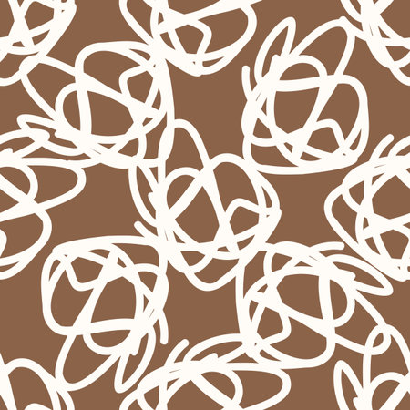 Gender neutral scribble doodle seamless vector background. Simple whimsical 2 tone pattern. Kids nursery wallpaper or scandi all over print.のイラスト素材