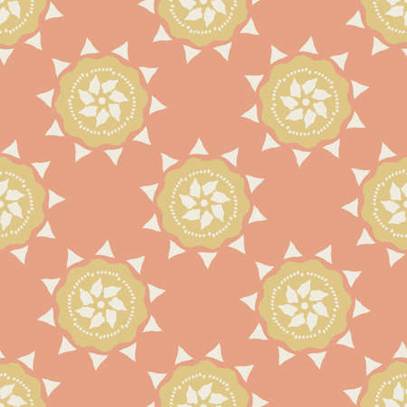 Gender neutral sunshine seamless vector background. Simple whimsical romantic 2 tone pattern. Kids nursery wallpaper or scandi all over print.のイラスト素材