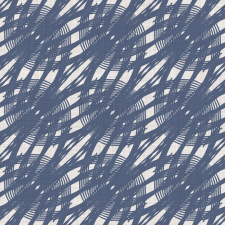 French blue irregular mottled linen seamless pattern. Tonal country cottage style abstract speckled...