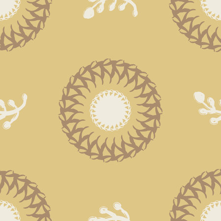 Gender neutral sunshine seamless vector background. Simple whimsical romantic 2 tone pattern. Kids nursery wallpaper or scandi all over print.のイラスト素材