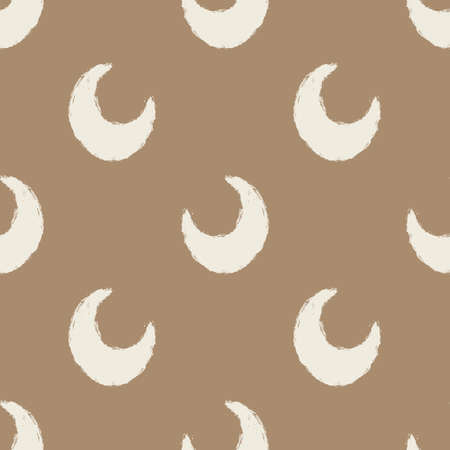 Gender neutral sleepy star and moon seamless vector background. Simple whimsical romantic 2 tone pattern. Kids nursery wallpaper or scandi all over print.のイラスト素材