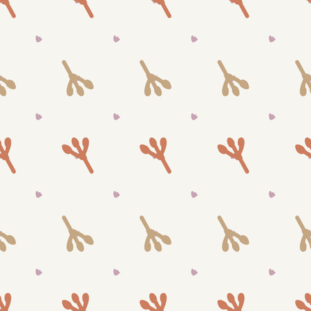 Gender neutral sprigged foliage seamless vector background. Simple whimsical botanical 2 tone pattern. Kids nursery wallpaper or scandi all over print.のイラスト素材