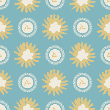 Gender neutral sunshine seamless vector background. Simple whimsical romantic 2 tone pattern. Kids...