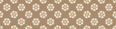 Gender neutral sunshine seamless vector border. Simple whimsical romantic 2 tone banner. Kids...