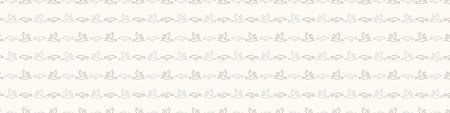 Calm newborn baby minimal bird seamless border pattern. Gender neutral scandi style sketch endless...