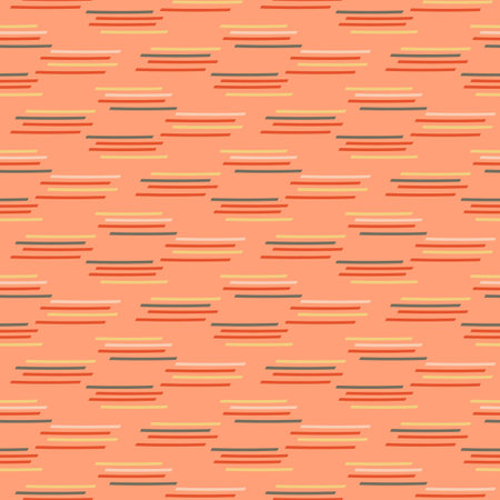 Dark boho stripe seamless pattern in trendy ditsy style. Hand drawn organic ticking fashion print....