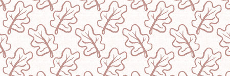 Gender neutral foliage leaf seamless raster border. Simple whimsical 2 tone pattern. Kids nursery...