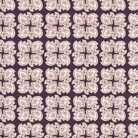 Gender neutral dark pink flower seamless raster background. Simple whimsical 2 tone pattern. Kids...