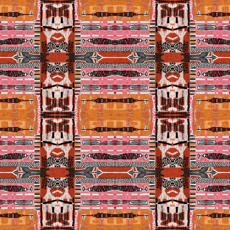 Brown safari animal print patchwork stripe seamless pattern. Natural quilt clash style in brown...