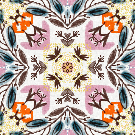 Retro fifties floral french printed fabric pattern for shabby chic home decor style. Pretty scandi...
