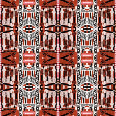 Brown safari animal print patchwork stripe seamless pattern. Natural quilt clash style in brown...