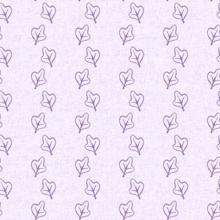 Gender neutral purple botanical foliage seamless raster background. Simple whimsical 2 tone pattern. Kids floral nursery wallpaper or scandi all over print.の写真素材