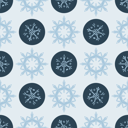Christmas frozen snowflake seamless vector pattern. Masculine winter snow graphic design for...