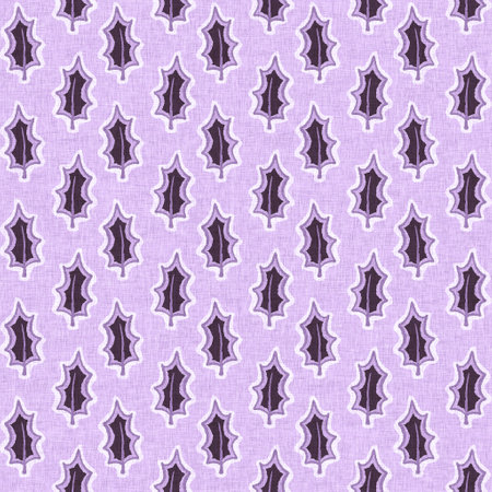 Gender neutral purple botanical foliage seamless raster background. Simple whimsical 2 tone pattern. Kids floral nursery wallpaper or scandi all over print.の写真素材
