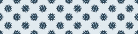 Christmas frozen snowflake seamless vector border. Masculine winter snow graphic design for wrapping...
