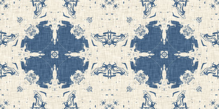 French blue quilted printed fabric border pattern for shabby chic home decor trim. Rustic farm house...