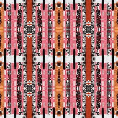 Brown safari animal print patchwork stripe seamless pattern. Natural quilt clash style in brown...