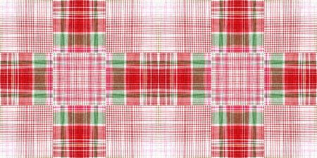 Christmas tartan background border. Traditional plaid for seasonal holiday texture effect. Seamless...