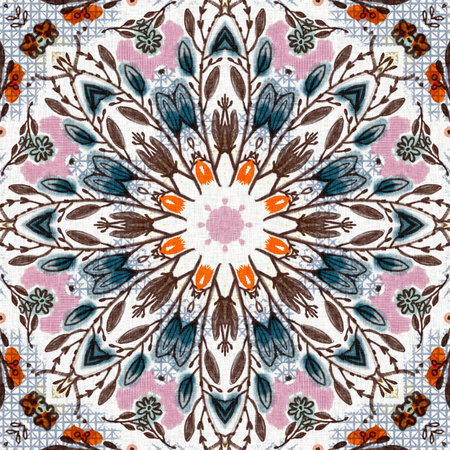 Retro fifties floral french printed fabric pattern for shabby chic home decor style. Pretty scandi...
