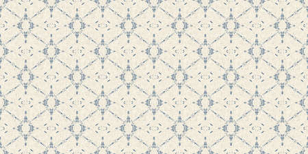 French blue quilted printed fabric border pattern for shabby chic home decor trim. Rustic farm house country cottage flower linen endless tape. Patchwork quilt effect ribbon edge.の写真素材