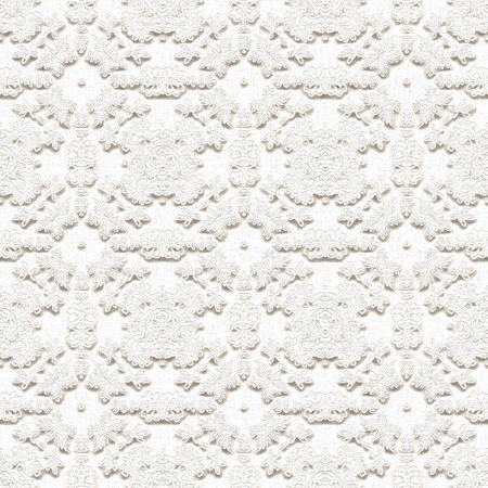 White on White linen lace effect background. Minimal stylish wedding invitation with subtle 3d lacy...