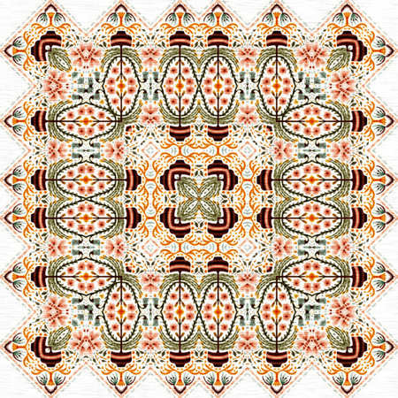 Boho botanical cottage core seamless pattern. Trendy decorative folklore allover background. Small...