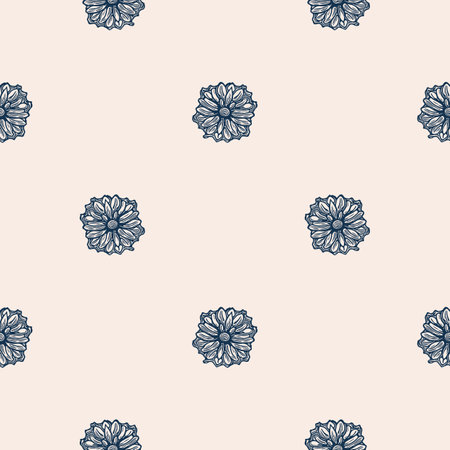 Retro floral seamless pattern. 70s style wildflower garden wallpaper. Earthy decorative botanical blossom tile.のイラスト素材