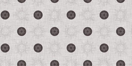 Seamless christmas snowflake woven linen border. Two tone seasonal brown farmhouse frost edging....