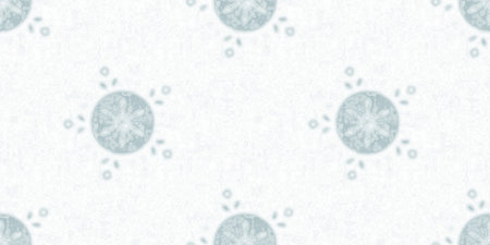 Soft ice blue snow flake border pattern background. Simple minimal frost blur effect seamless banner...