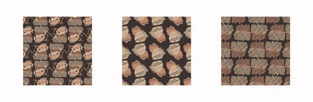 Tribal ethnic camouflage abstract pattern set design in fall color trend. Seamless rustic surface...