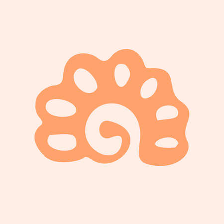 Peach fuzz botanical texture vector motif with color of the year two tone effect. Soft fresh modern design for hand drawn illustration.のイラスト素材