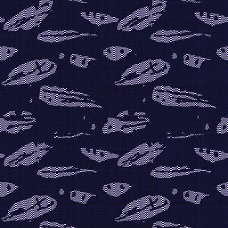 Dark purple camouflage flecked effect abstract seamless pattern background. Modern masculine bold graphic bandana design for block print hand craft camo animal trend.の写真素材