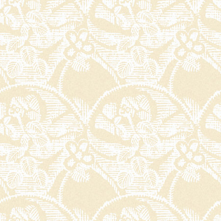 Modern white on cream lace effect wedding background texture. Soft tonal linen openwork block print with subtle hand drawn lattice damask printed fabric backdrop.の写真素材