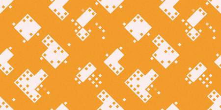 Simple glitch geometric seamless abstract banner with playful woven summer color. Bright whimsical...