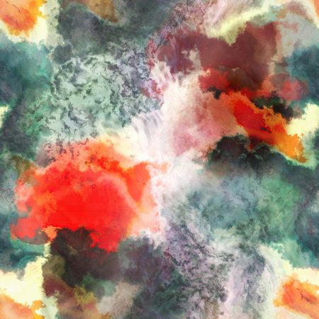 Multicolour space dyed marble seamless art texture background. Vivid mottled marl effect ombre home decor design. For tie dye and surface fashion all over backdrops.の写真素材